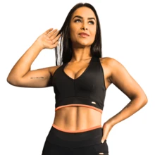 Kit With 2 Swim Tops Without Pads Women's Training Clothing Fitness Gym Suplex - Smooth High Support Topper With Neon Details Running Yoga Lynda Fashion Workout Bodybuilding Gymnastics Crossfit - Rượu sâm banh - Xem 5