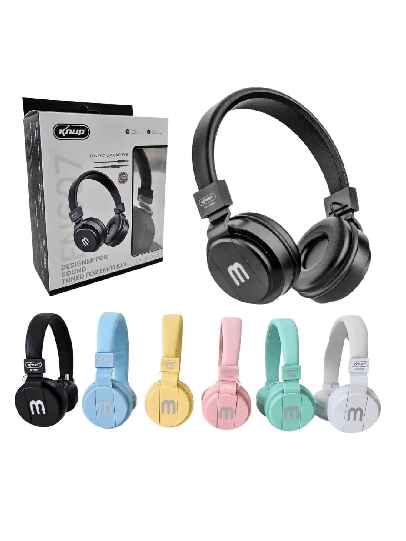 Headphones With Microphone Various Colors Knup Kp-Fn607 - 藍色 - 查看 1