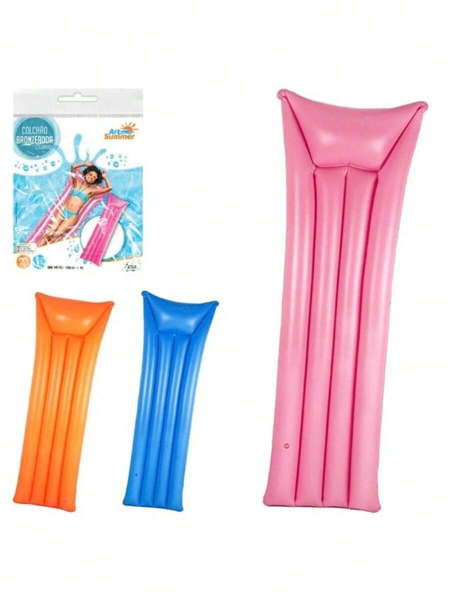 Inflatable Pool Float Mattress Beach Tanning Mat 1.83m X 69cm - 橘色 - 查看 1