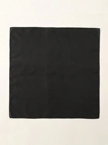 1件裝時尚創意小方巾髮帶 牛仔布效果 素色均碼 波希米亞風 輕盈透氣 四季適用 頭巾 - 黑色 - 查看 5