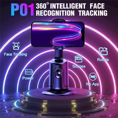 New Hot 360 ° Rotating Mobile Phone Desktop Gimbal Selfie Stick Camera Stand P01 Stabilizer AI Intelligent Facial Recognition Tracking Camera Stand