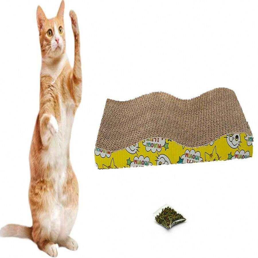 Cat Scratching Post With Bed Wave Scratching Toy + Catnip SHEIN UK