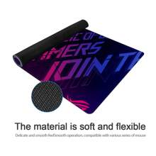 Alfombrilla de ratón grande para juegos de la República de los Gamers (ROG) de ASUS con bordes cosidos con precisión y base de goma antideslizante, alfombrilla de escritorio de ordenador gruesa, alfombrilla de teclado, perfecta para regalos del Día de la Independencia, Halloween, Acción de Gracias y Navidad, vuelta al colegio, alfombrilla de ratón para juegos