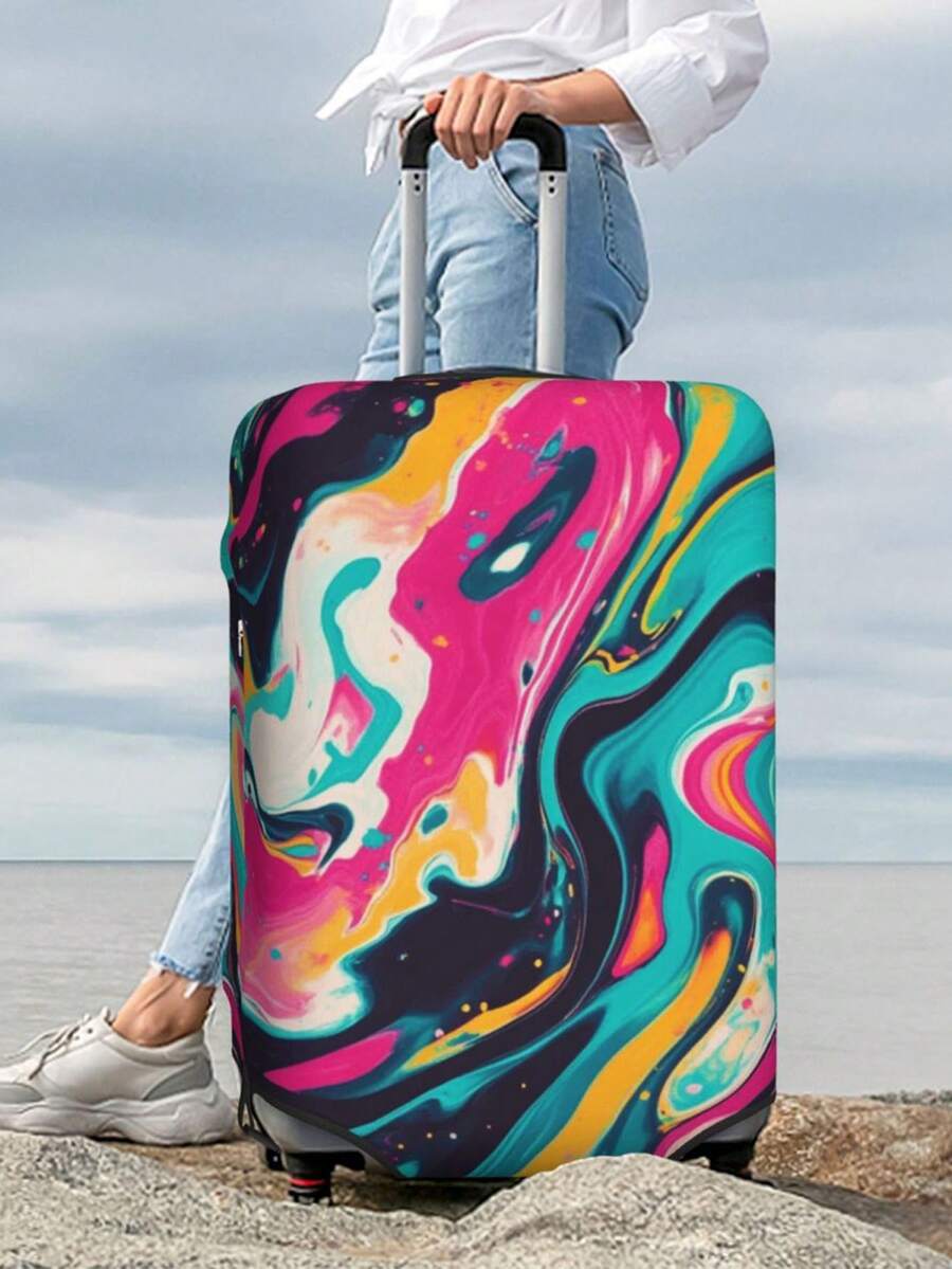 Custom Photo Luggage Cover & Tag, Personalize Pet Photo Logo Suitcase