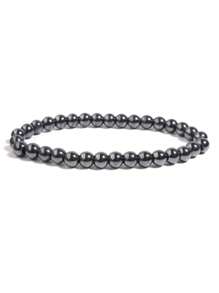 1pc Men's Hematite Protection Bracelet Strength, Absorb Negative Energy, Confidence, Energy Healing Gemstone Bracelet- Bohemia Yoga Meditation Jewelry Unisex - Black - View 8