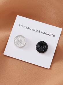 1 Pack Magnetic Hijab Pins With Metallic Magnetic Clasp, No-Piercing Design