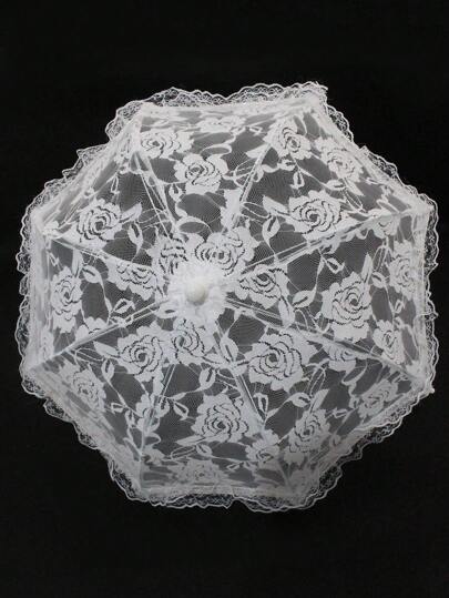 Parapluie En Papier Artisanal Chinois, Accessoire De Photographie De Mariage, Décor De Fête, Papier Blanc, Parasol à Longue Poignée, 5 Pièces/lot