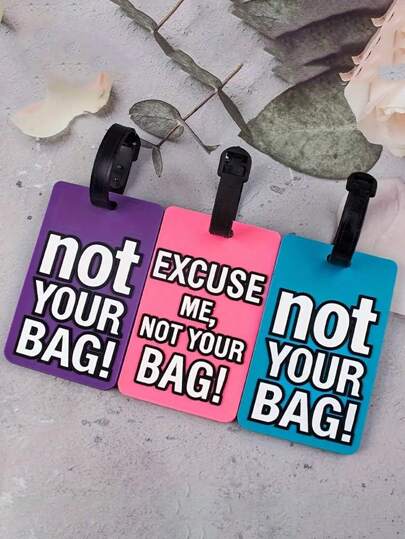 3pcs/1pc Luggage Tag, Bright Color Name Card Holder, Unique Travel Luggage Tag, Suitcase Identification Tag For Female Male Interesting Luggage TagLuggage Tag Travel Accessories Travel Essentials Travel Organizer For Beach Summer Vacation Back To School Bag For School School Accessories School Stuff