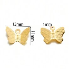 100 件/批 11 毫米 x 13 毫米金属蝴蝶花丝缠绕连接器饰品适用于 DIY 珠宝制作配件配件耗材 - 小蝴蝶吊飾 - 查看 7