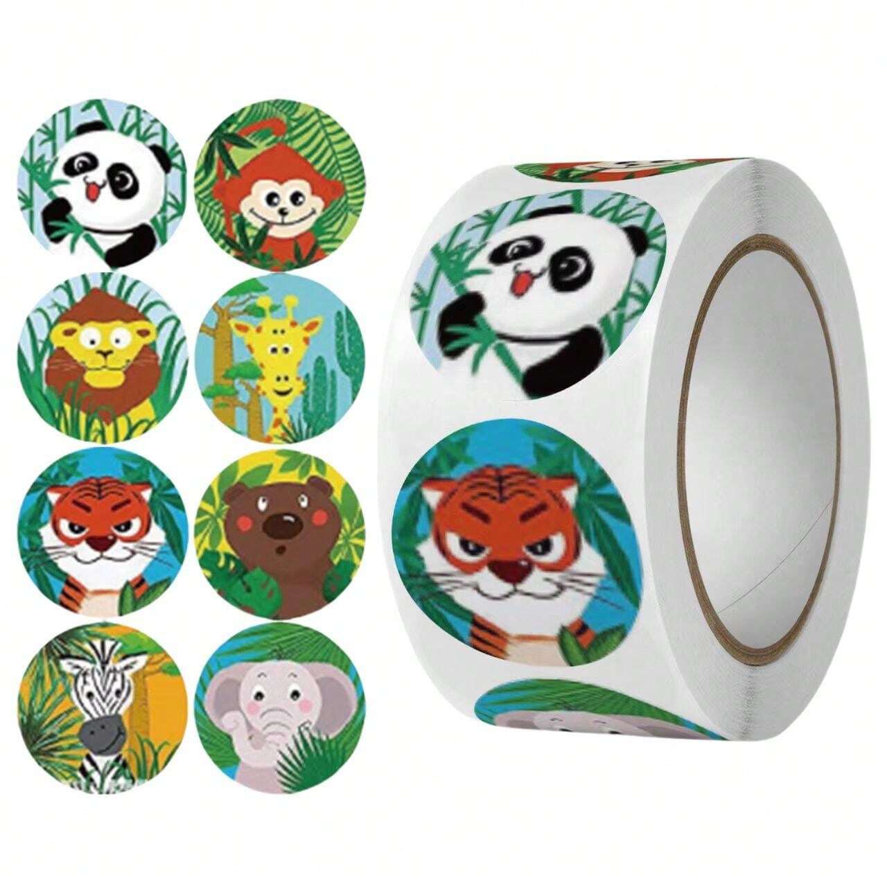 2000 Pezzi Adesivi Premio Animali, Stickers Motivazionali Rotondi, Adesivi Animali Rotondi, per