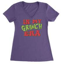 In My Gr-Nch Era Jolly Merry Christmas Ladies V-Neck T-Shirt - Light pink - View 5