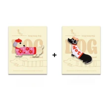 Self-Adhesive Embroidered Sticker, Cute Dachshund Dog Fabric Patch [For Phone Case, Backpack, Journal, Hat, Clothing DIY Decor, Lucky Dog, 1 Piece]