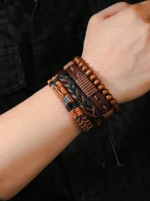 4pcs/set Fashionable Arrow Decor Bracelet For Men For Daily Decoration For A Stylish Look - Multicolor - View 5