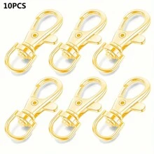 10/100 件锌合金弹簧钥匙扣环、旋转龙虾爪钩、DIY 工艺品五金配件、宠物项圈和钥匙扣制作