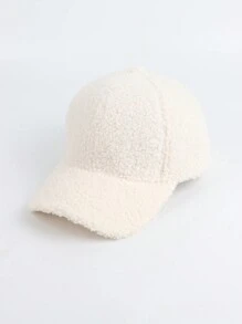 1pc Women's Autumn/Winter Fuzzy Textured Baseball Cap, Adjustable Holiday Style Outdoor Casual Sports Hat, Suitable For Cycling, Sightseeing, Travel, Street, Party