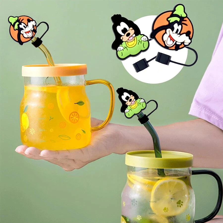 12pcs Disney Straw Cap Lids Fits Tumbler Cup 30 & 40 Oz, Glassware