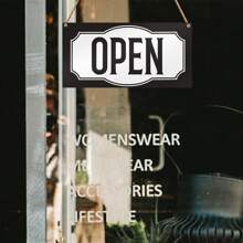 1 PEÇA Placa de Aberto de Dois Lados, Placa de Aberto/Fechado, Placa de Horário Comercial, Placa de Aberto para Negócios com Corda, Placa de Horário de Funcionamento para Paredes de Negócios, Janelas, Bares, Hotéis, Decoração Doméstica, Decoração de Quarto, Decoração de Parede