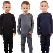KIT OF 3 THERMAL AND PLUSH SETS FOR BOYS - 黑色 - 查看 1
