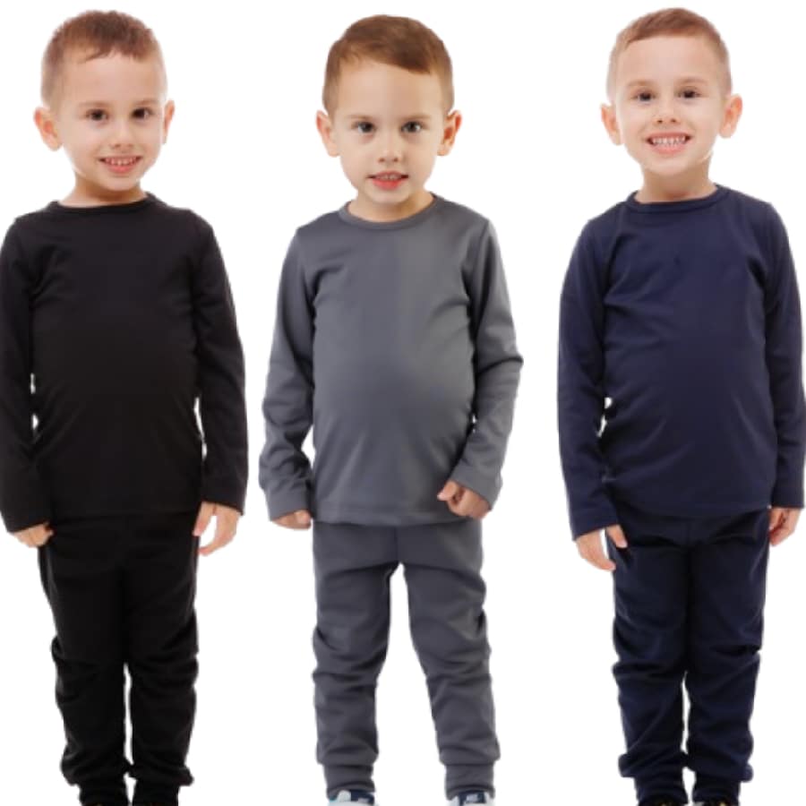 KIT OF 3 THERMAL AND PLUSH SETS FOR BOYS - 黑色 - 查看 1