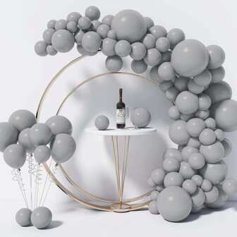 135 قطعة متنوعة الألوان من الأبيض والبرتقالي والرمادي والأسود والذهبي والفضي والأصفر والأرجواني والوردي والأخضر، مجموعة قوس من اللاتكس مناسبة لحفلات الزفاف والأعياد والتخرج وحفلات العزوبية وإعلان نوع الجنين وديكورات الحفلات الداخلية والخارجية