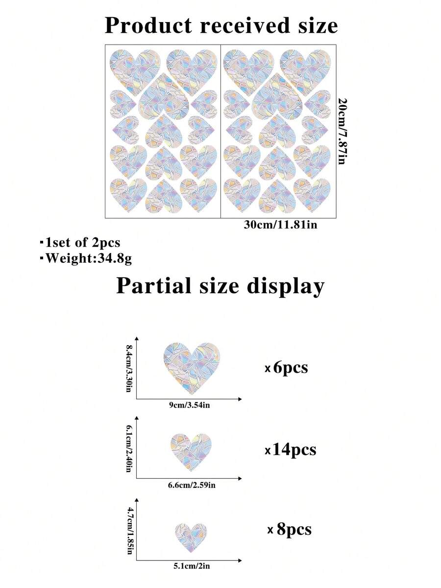 2pcs/Set Star, Moon, Rainbow Window Cling Static Stickers, Anti