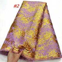 Vải ren thổ cẩm Salouva mới có thêu Vải ren thổ cẩm Châu Phi Jacquard cho váy cưới Ren vải tuyn Nigeria - Nhiều màu - Xem 4