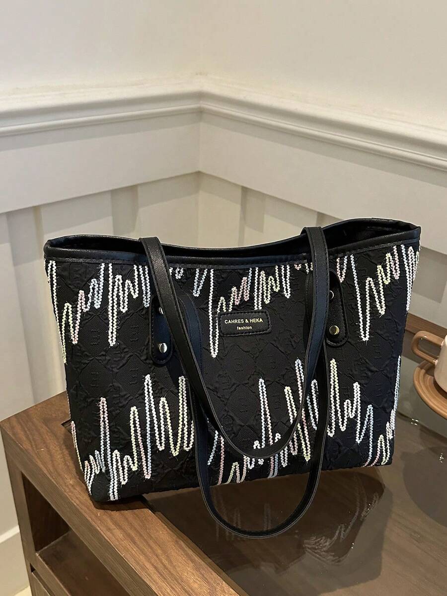 Túi Tote Vải Canvas Cho Nữ, Sức Chứa Lớn 2024 Túi Đeo Vai Đa Năng Thường Ngày Mùa Hè Mới, Đi Học/Đi Làm