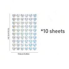 10 Sheets Laser Heart Stickers Pack Mini Color Love Self-Adhesive Marker Notes Decoration For Diary Album Valentine's Day Back To School