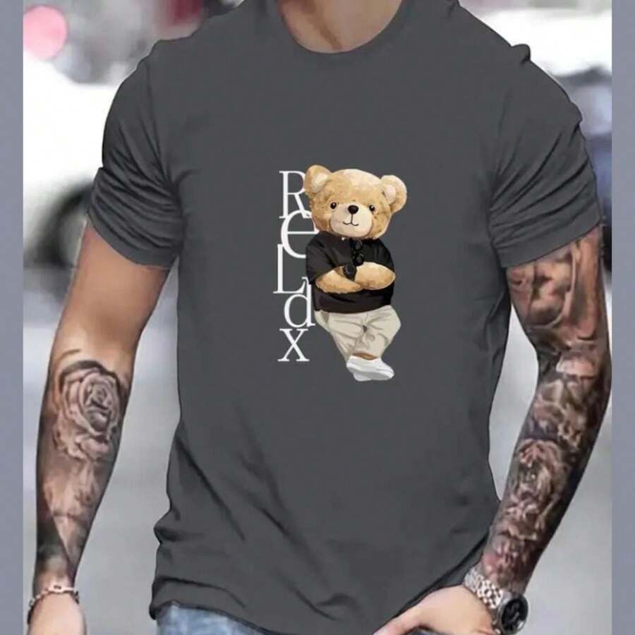 Boss Men's Basic T-Shirt Blouse Imported Model Website Launch - 深灰色 - 查看 1