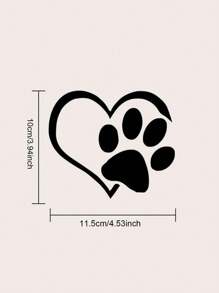 2 件装汽车贴纸狗爪印和心形反光贴花，创意反光汽车贴纸可遮盖车身和车门上的划痕，独特且吸引爱狗人士 - 彩色 - 查看 8