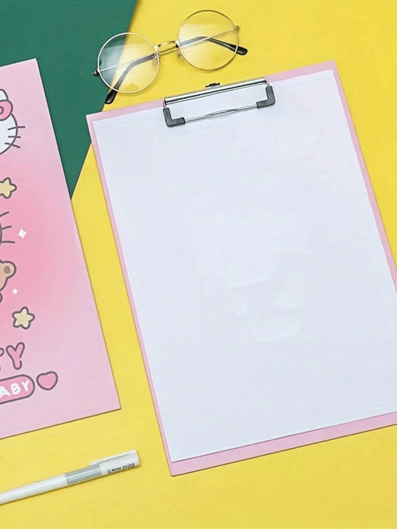 1Pc A4 Cartoon Pom Pom Purin Anime Character Note Clipboard Kitty Cat
