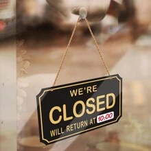 1PC Open Signs Double Sided Open Closed Sign Business Hours Sign Hanging Business Open Sign With Rope Hours Of Operation Sign For Business Walls Window Shop Bar Hotel,Home Decor ,Room Decor,Wall Decor Gifts Birthday Graduation - A - View 3