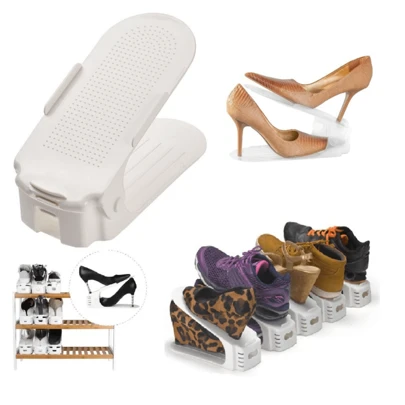 Kit Organizador de Sapatos Tênis Saltos Com Regulagem Branco