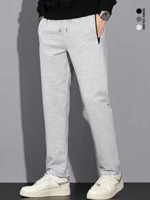 2024 Nueva de pantalones deportivos casuales tipo novio de otoño para hombres, pantalones de deporte de corte slim fit