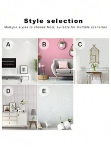 1 件 PVC 墙纸，简约纹理细节墙胶卷，适用于家庭，翻新贴纸撕掉墙板，墙纸，壁纸，春季装饰品让您的家焕然一新，拉玛装饰贴纸 - 白色 - 查看 7