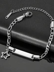 1 pièce Bracelet en acier de titane avec pendentif papillon personnalisé gravé en or et argent - élégant et charmant, convient pour un port quotidien ou en cadeau pour la Saint-Valentin, l'anniversaire, l'anniversaire de mariage