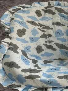 Printed Cotton Baby Car Seat Cover - 淺藍色 - 查看 2