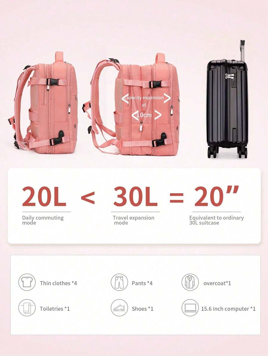 Floless Travel Backpack , 40L Flight Approved Carry On Backpack, Large