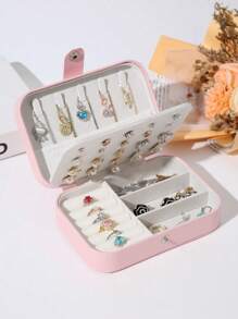 1 pieza Caja de almacenamiento de joyas, organizador de joyas de gran capacidad PU con cerradura para mujeres y niñas, forro suave para joyas de hombres, apto para anillos, colgantes, pendientes, collares, pulseras, relojes, lápiz labial, arte de uñas, perfecto para almacenar todo tipo de joyas, estilo moderno, excelentes regalos para mujeres y madres, regalos para maestros