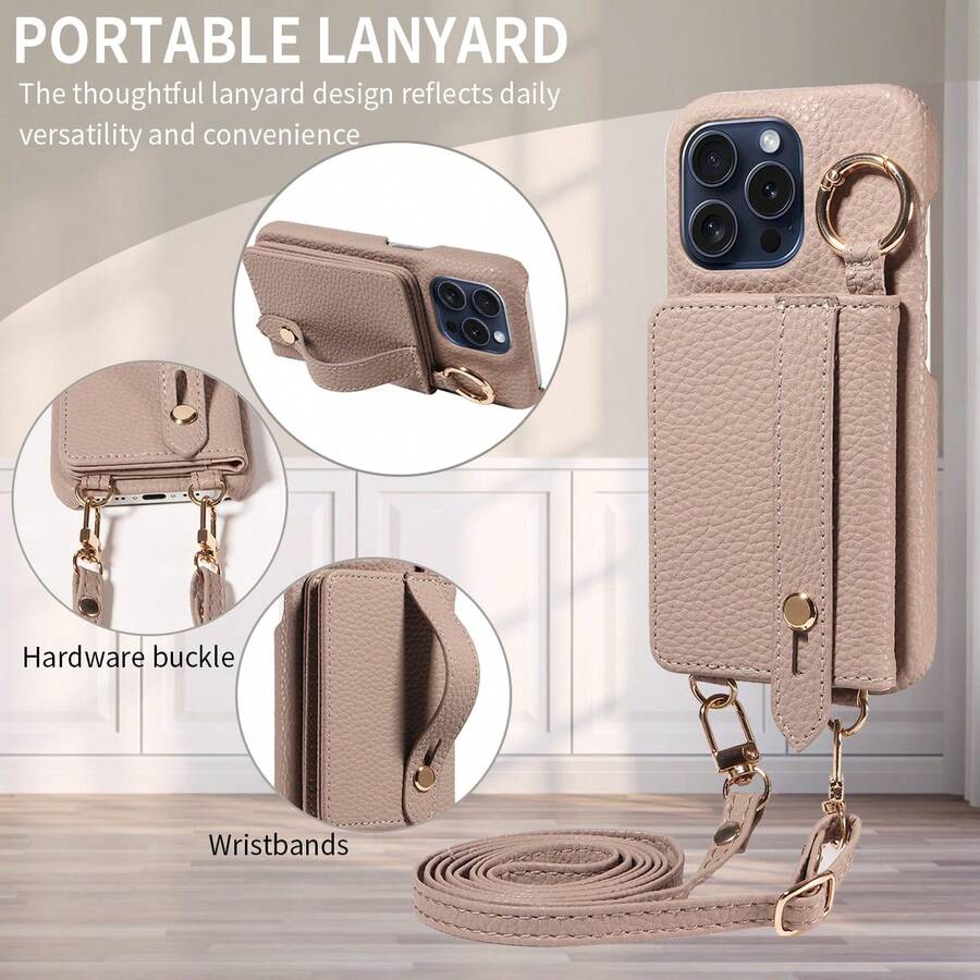 1 pieza Funda compatible con iPhone 17 Pro Max/17 Pro/Air/17/16 Pro Max con soporte para tarjetas, soporte, cubierta protectora a prueba de golpes compatible con la serie A16