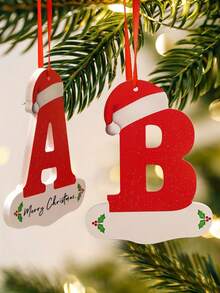 1pc 圣诞字母吊坠，26 个字母圣诞装饰吊坠，DIY 祝福字母吊坠，礼品装饰材料，室内圣诞装饰，节日装饰，家居装饰，新年装饰 - 彩色 - 查看 5