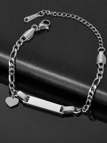 1 pièce Bracelet en acier de titane avec pendentif papillon personnalisé gravé en or et argent - élégant et charmant, convient pour un port quotidien ou en cadeau pour la Saint-Valentin, l'anniversaire, l'anniversaire de mariage