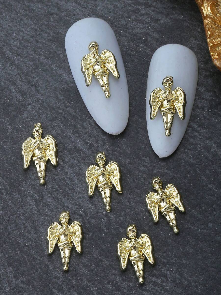 Angel With Folded Hands Nail Charms Nail Drills Rhinestones 10pcs 3D