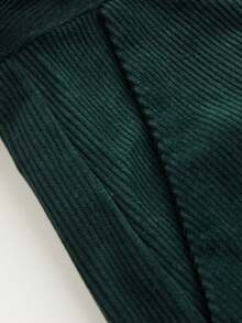 Quần ống rộng nhung kẻ cạp giữa có túi kèm thắt lưng - màu xanh lá - Xem 3