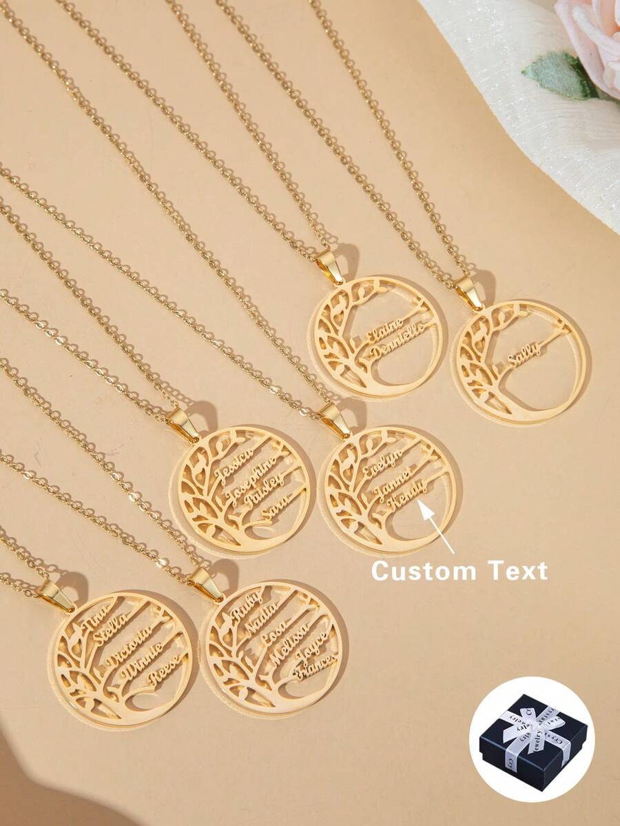 1 chiếc vòng cổ mặt dây chuyền hình cây sự sống bằng thép không gỉ cắt gọt tinh tế, tối giản, dành cho nữ, thích hợp cho các buổi hẹn hò, ngày lễ và đeo hàng ngày. Màu vàng, phong cách, nhiều màu sắc, cổ điển, unisex, cá tính, đơn giản, thường ngày, tùy chỉnh, cá nhân hóa, độc đáo. Món quà lý tưởng cho anh ấy, món quà lý tưởng cho cô ấy, bạn trai, bạn gái, bố, mẹ, gia đình, bạn bè, cho các dịp kỷ niệm, sinh nhật, tốt nghiệp, dạ hội, tiệc tùng. Trang sức nữ, trang sức dành cho quý cô. - Vàng - Xem 1