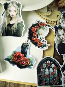 16 pezzi di adesivi di personaggi rurali europei e americani alla moda con capelli ricci, per bricolage, scrapbooking, album, organizer, diari, articoli di cartoleria vintage, per laptop, valigie, pareti, frigoriferi, auto e borracce. Torna a scuola