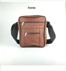 Bolsa Mariconera De Piel Color Café - Ver 3