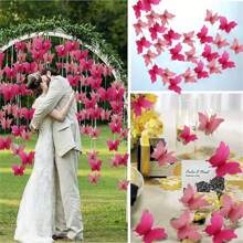 1 件彩色蝴蝶悬挂花环 3D 纸旗横幅适用于派对装饰、婚礼生日圣诞节家居装饰彩虹