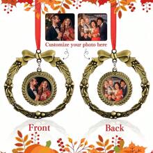 Custom Personalised Photo Charms, Double Sided Custom Vintage Charms With High Definition Images, Suitable For Christmas Tree Decorations, Car Mirrors And Home Decorations, Also Can Be Used As Christmas Thanksgiving And Other Holiday Gift Goodies.