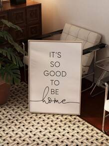 1幅无框帆布海报，“欢迎回家”励志语录帆布墙面装饰画，激励文字艺术海报